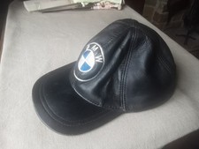 BMW Black Leather Baseball Cap