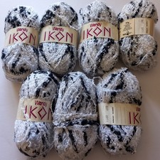 Wendy Ikon Cotton Mix Knitting Yarn White Black Grey Cream Boucle 7 50g Balls