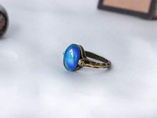 Antique Gold Plating Oval Borderless Stone Mood Ring