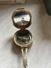 Brass Compass In Hardwood Box