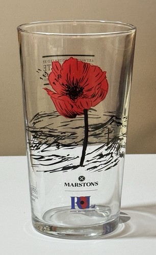 Poppy pint glass marstons - poppy, by