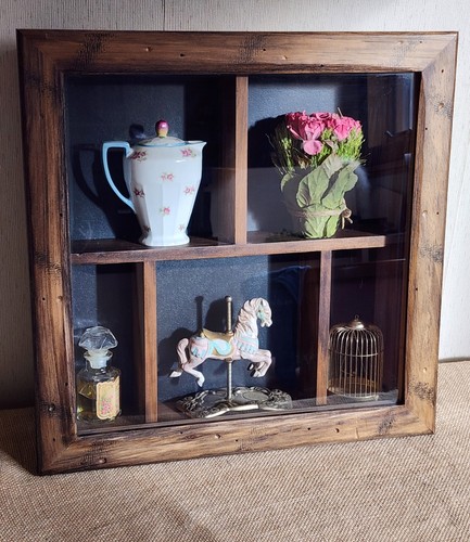 Wood glass display - &,