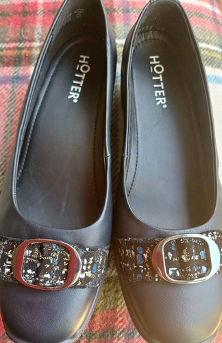 Hotter grace black leather - black,