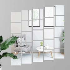 40x Square Mirror Tiles 15x15cm Wall Mounted DIY Full Body Self-Adhesive Stick