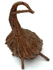 Vintage Tamarack goose decoy Canada James Bay Cree twig bird ornament souvenir