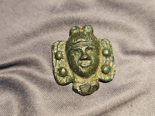 Roman bronze face mount - face,