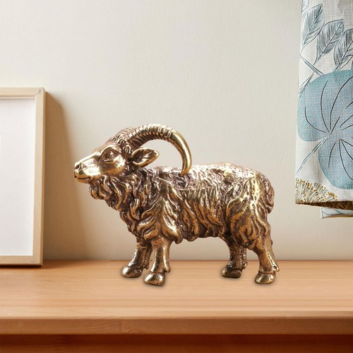 Brass goat statue - statue, mini