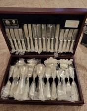Arthur Price Silver Plated Cutlery Set 76 Pieces, Mahogany Box