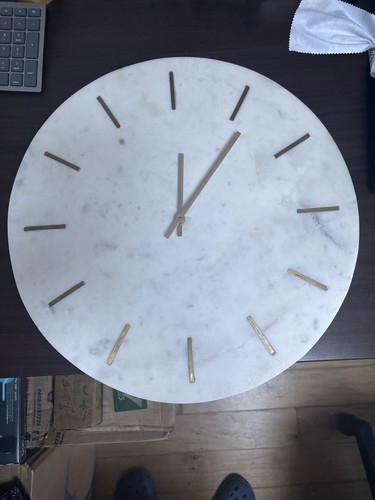 Wall clock brass marble - clock,