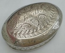 ANTIQUE MINERS TIN METAL SILVER PLATE BRASS SNUFF TOBACCO G SMITH