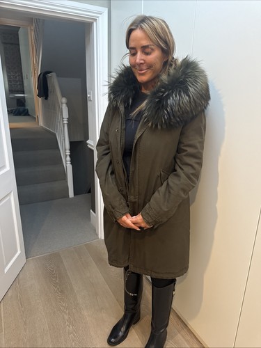 Mrs real fur khaki parka - &,
