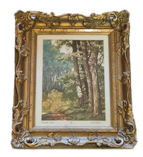 Mark Spain Ltd Ed  Print 2/150 "Shaded Walk" Titled & Signed  Gold Gilt Framed
