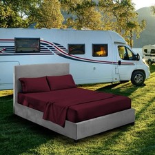 RV Bunk Sheet Set - 66 x 80" Olympic Queen/Super QueenWine - Cot Bed RV Bunk ...