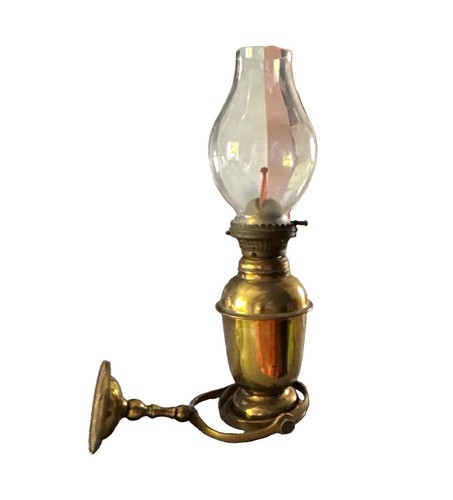 Brass oil lamp with clear - lamp,