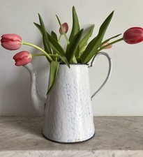 Vintage French Enamel Jug Blue