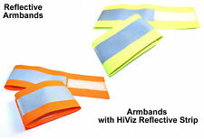 Armband Orange or Yellow Reflective Safety Hi Vis Bands Wide  ID Safety 18x4"