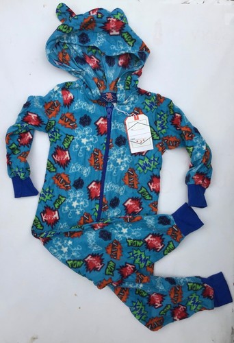 Blue fleece sleepsuit with - sleepsuit,