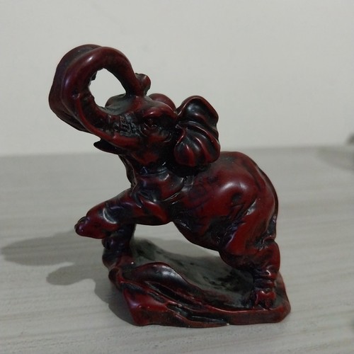 Red resin elephant - resin, figurine