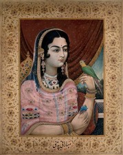 Mughal courtesan with - courtesan,