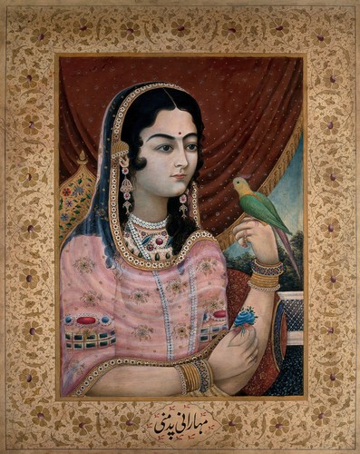 Mughal courtesan with - mughal,