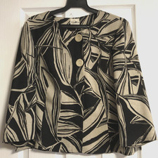 NEW Smart VIYELLA  Women Black Brown Blazer Jacket Shell UK 16 Light Big Buttons