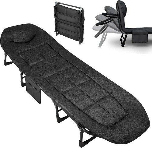 Portable folding bed with - folding,