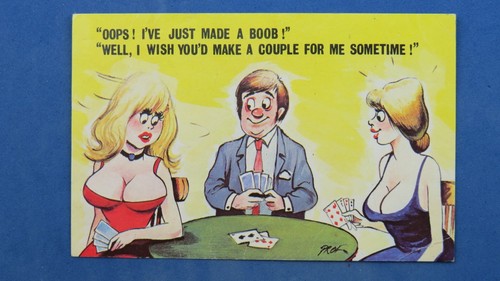 Risque comic postcard 1970s - postcard,