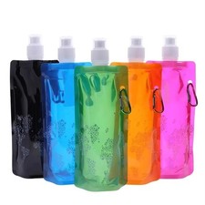 2X 500ml Foldable Water Bottle