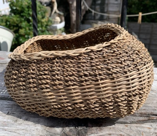Vintage woven wicker basket - vintage,