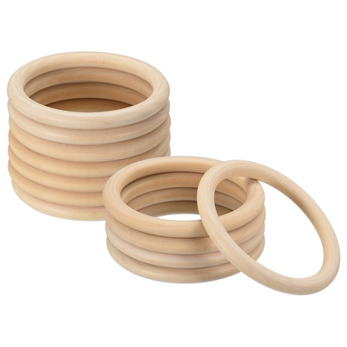 12pcs 100mm natural wood - wood, rings