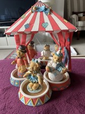 Cherished Teddies In The Centre Ring Circus Tent Collectors Set With 3 Figures