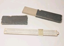 Vintage Unique Log Log Wooden Slide Rule w Original Case 1950s - Made in England