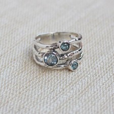 Blue Topaz Ring 925 Sterling Silver Handmade Lovely Women Ring All Size SB104