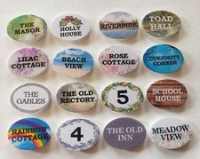 DOOR SIGN plaque number name 1:12th scale dolls house miniature cottage custom