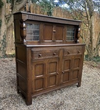 Vintage Carved Oak Court