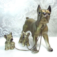Vintage Porcelain BOXER & PUPS