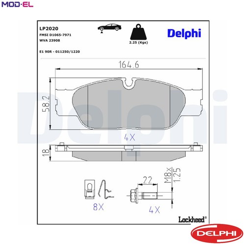 Brake pad set - disc,