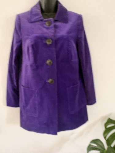 Boden purple velvet coat size