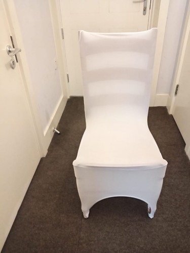 White spandex slip chair - slip,