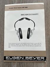vintage beyer dynamic headset dt 100  specification flyer .