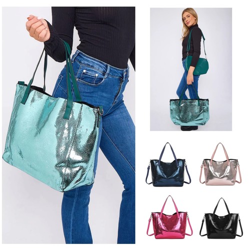 Woman faux leather - woman, metallic