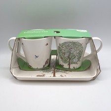 Portmeirion Group Pimpernel Mugs and Tray Set Enchanted Tree Original Packaging
