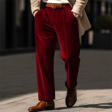 Men Velvet Pants Trousers
