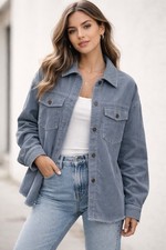 Zara Blue Gray Corduroy