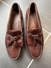 BASS Men’s Tassel Loafers Brown Leather Slip On Shoes