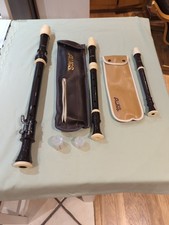3 Aulos Recorders with Case