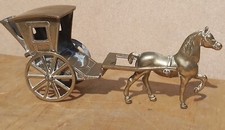 Vintage Old Solid BRASS Horse jib carriage cart  Olde English small 7" tiny baby