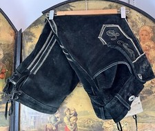VINTAGE TRACHTEN LEDERHOSEN OCTOBERFEST LEATHER TROUSERS SIZE 44