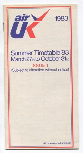 Air timetable summer 1983 - timetable,
