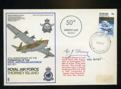 1971 raaf raf cover signed - raaf,